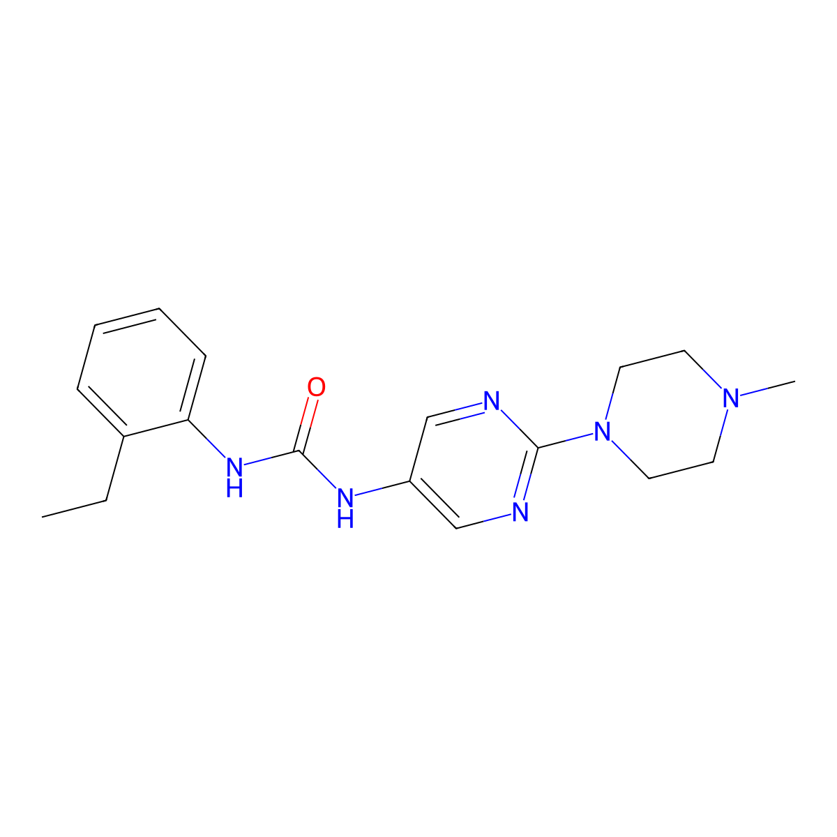 1-(2-Ethylphenyl)-3-[2-(4-methylpiperazin-1-yl)pyrimidin-5-yl]urea molecular structure, CAS 1396889-44-3