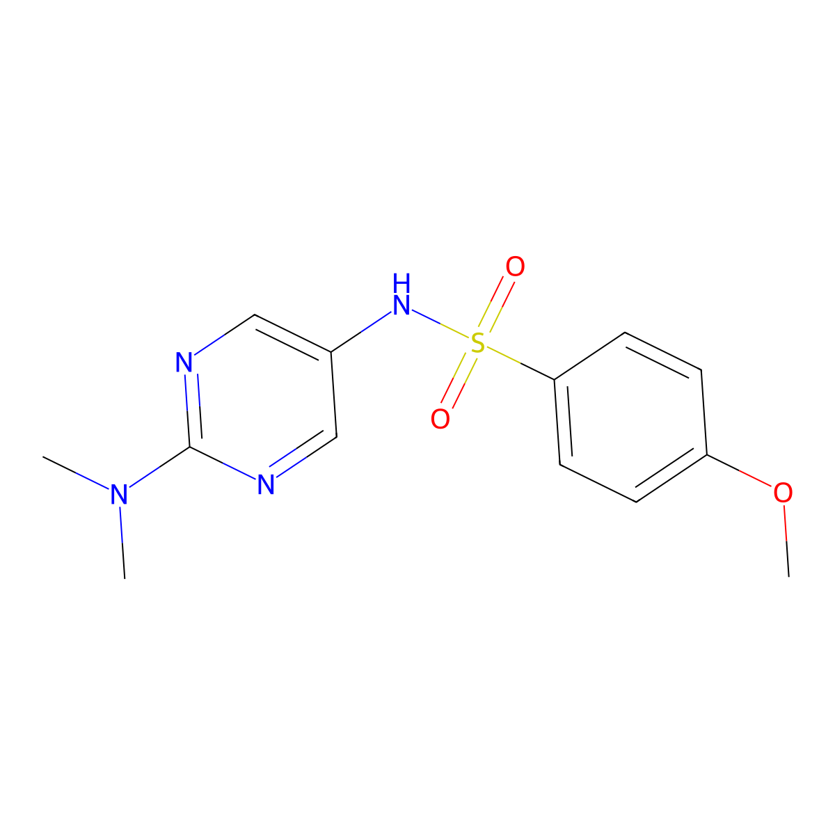 N-(2-(dimethylamino)pyrimidin-5-yl)-4-methoxybenzenesulfonamide molecular structure, CAS 1396889-48-7