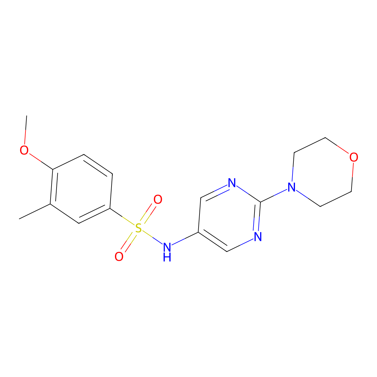 4-methoxy-3-methyl-N-(2-morpholinopyrimidin-5-yl)benzenesulfonamide molecular structure, CAS 1396889-53-4