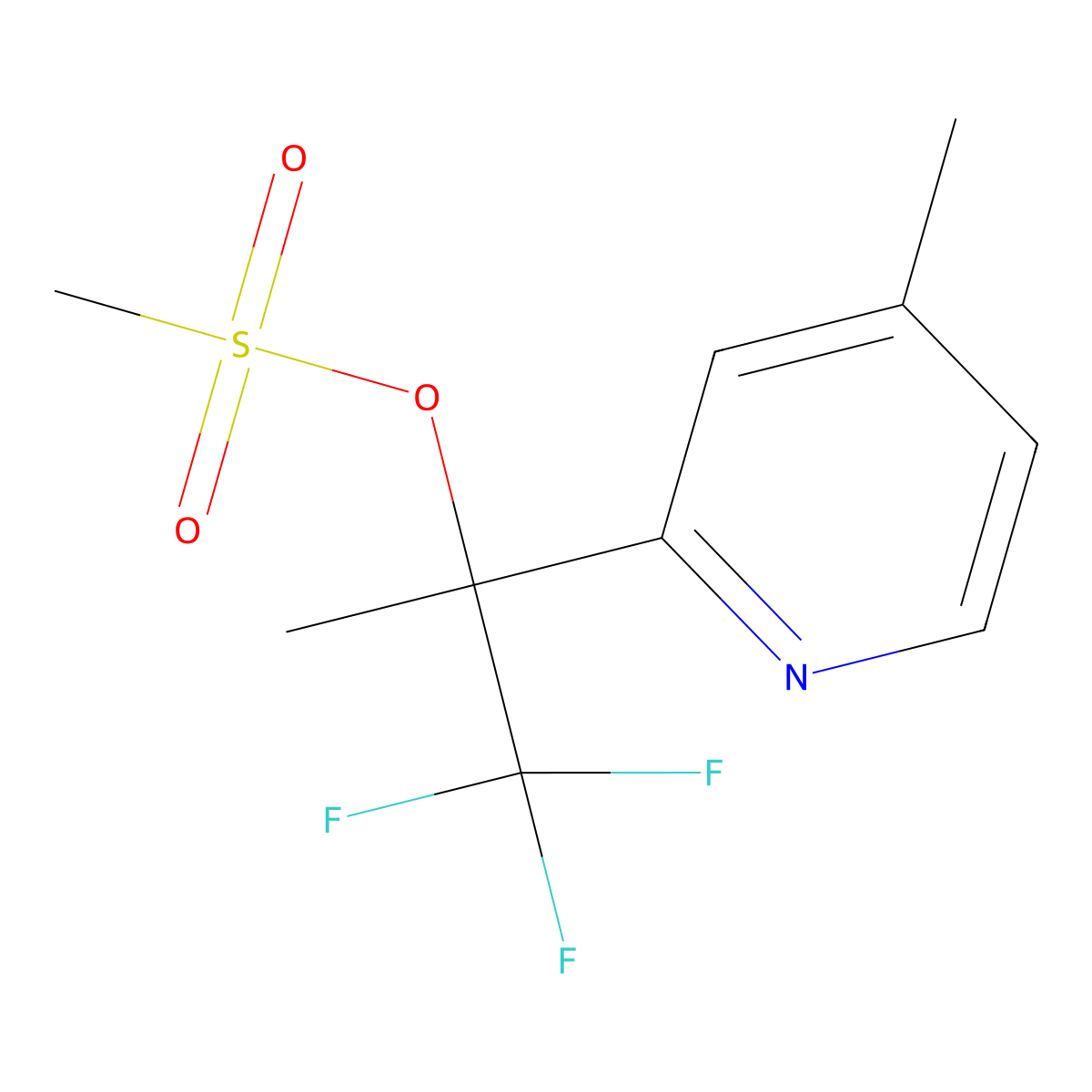 1,1,1-Trifluoro-2-(4-methylpyridin-2-yl)propan-2-yl methanesulfonate molecular structure, CAS 1396893-44-9