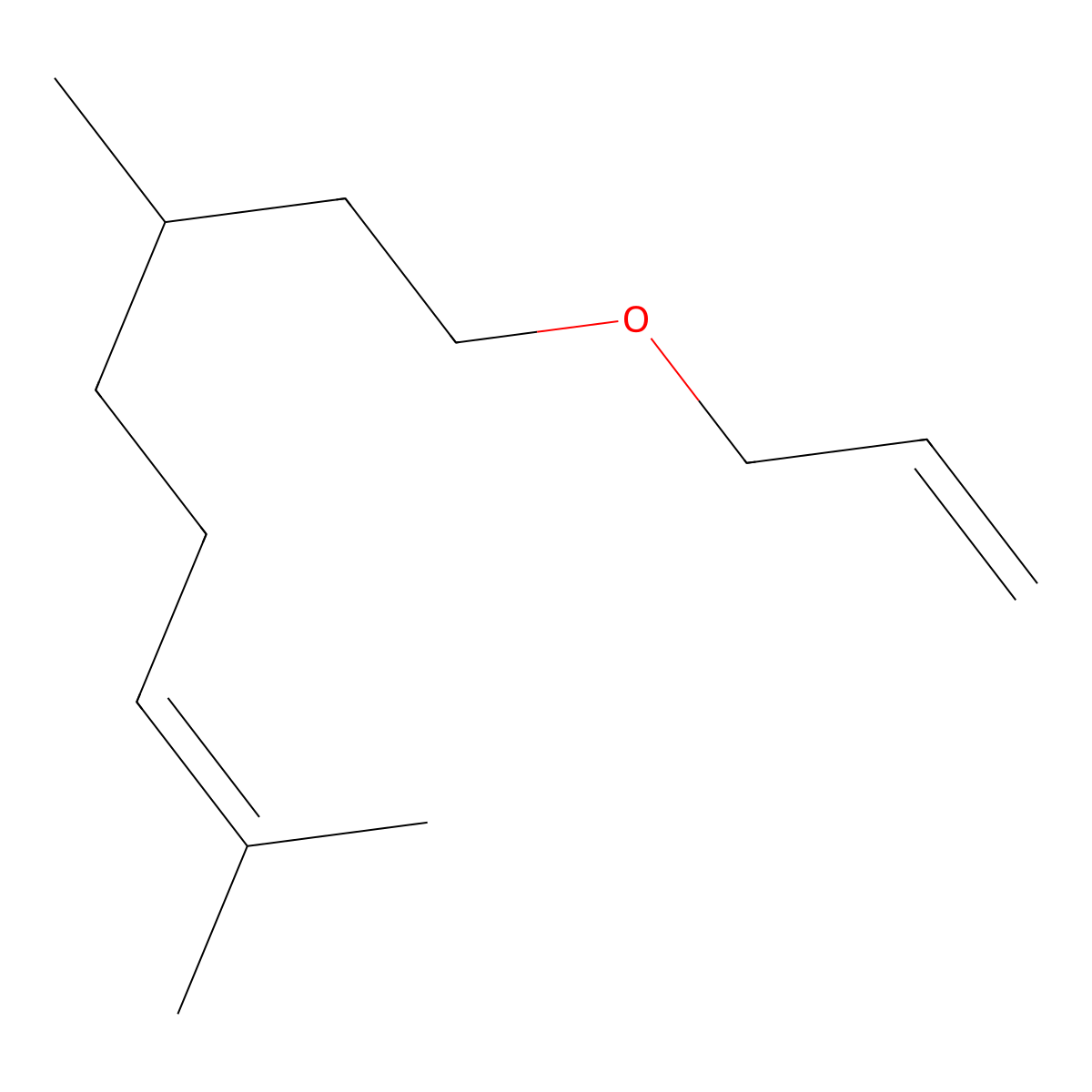 2-Octene, 2,6-dimethyl-8-(2-propenyloxy)- molecular structure, CAS 139694-24-9