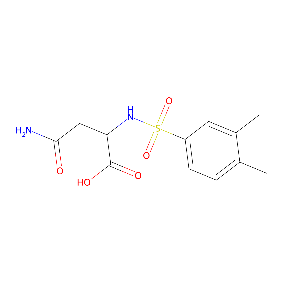 3-Carbamoyl-2-(3,4-dimethylbenzenesulfonamido)propanoic acid molecular structure, CAS 1396962-17-6