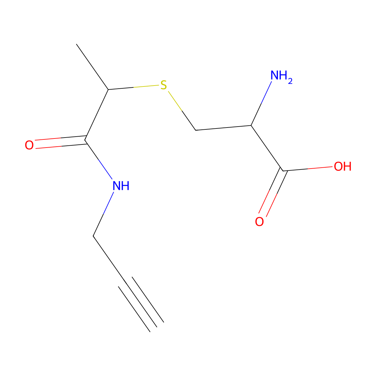 2-Amino-3-({1-[(prop-2-yn-1-yl)carbamoyl]ethyl}sulfanyl)propanoic acid molecular structure, CAS 1396962-18-7