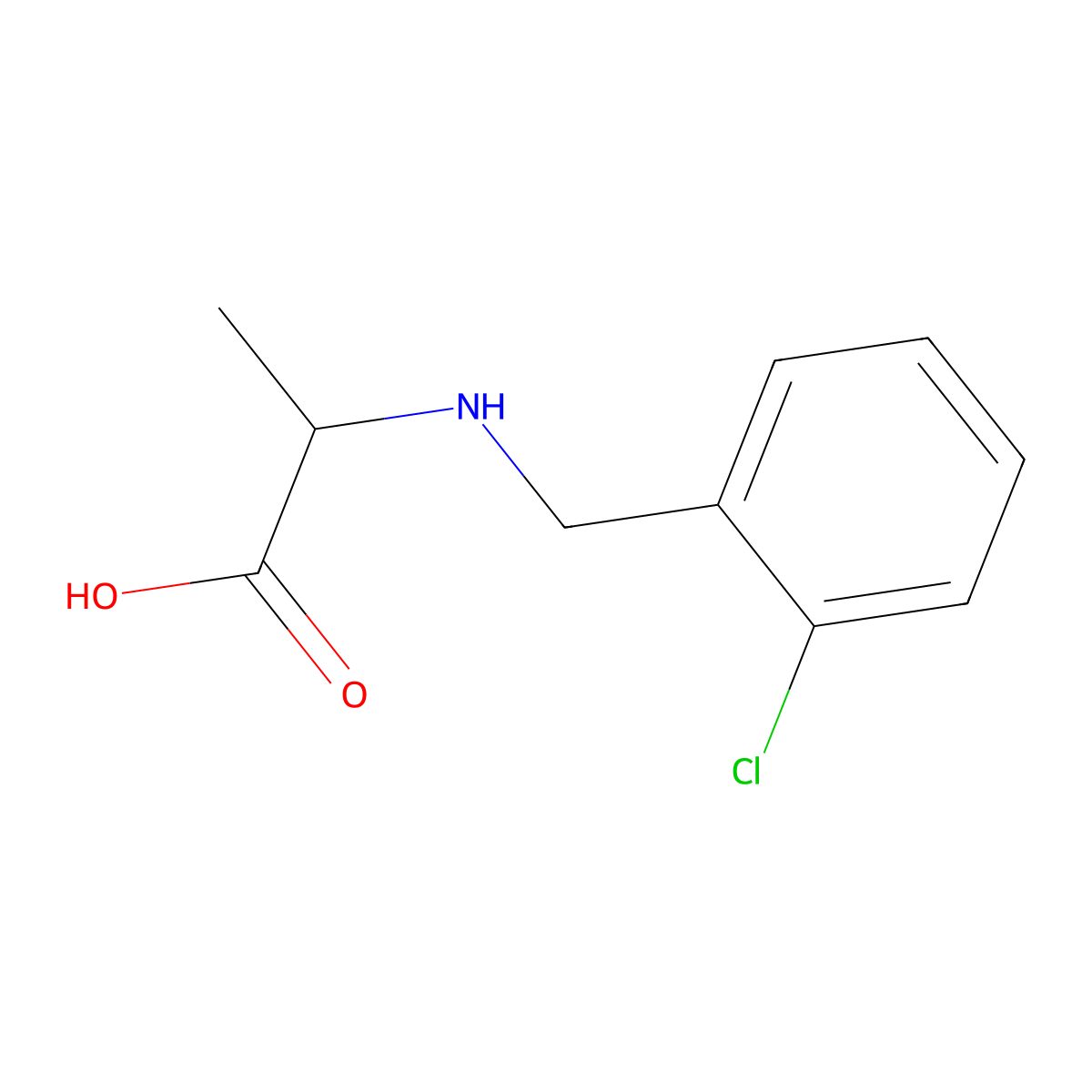 2-{[(2-Chlorophenyl)methyl]amino}propanoic acid molecular structure, CAS 1396962-21-2