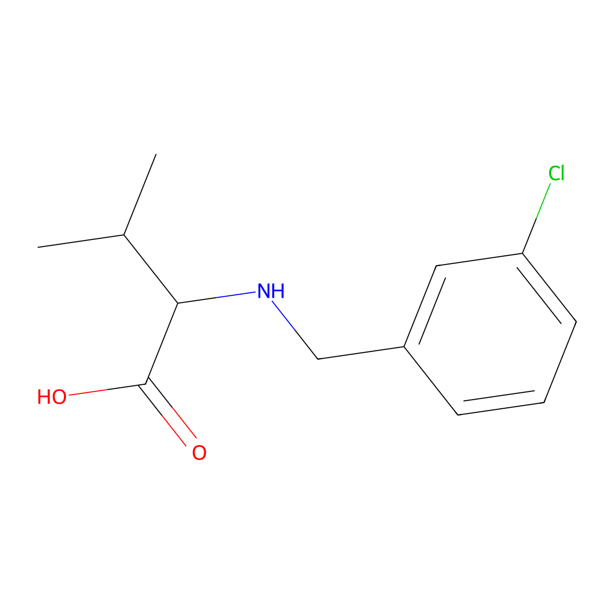 2-[(3-Chlorobenzyl)amino]-3-methylbutanoic acid molecular structure, CAS 1396962-30-3