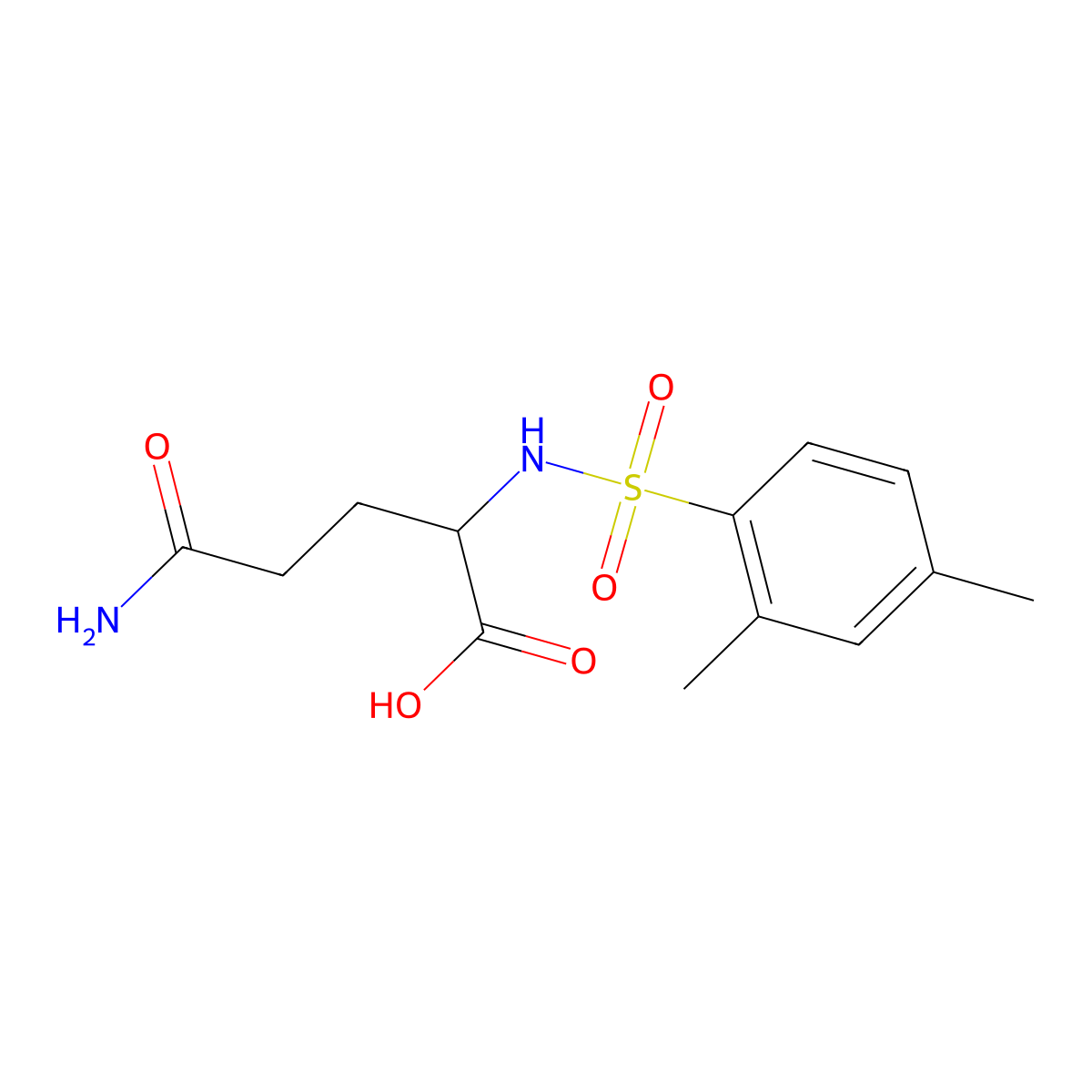 4-Carbamoyl-2-(2,4-dimethylbenzenesulfonamido)butanoic acid molecular structure, CAS 1396962-35-8
