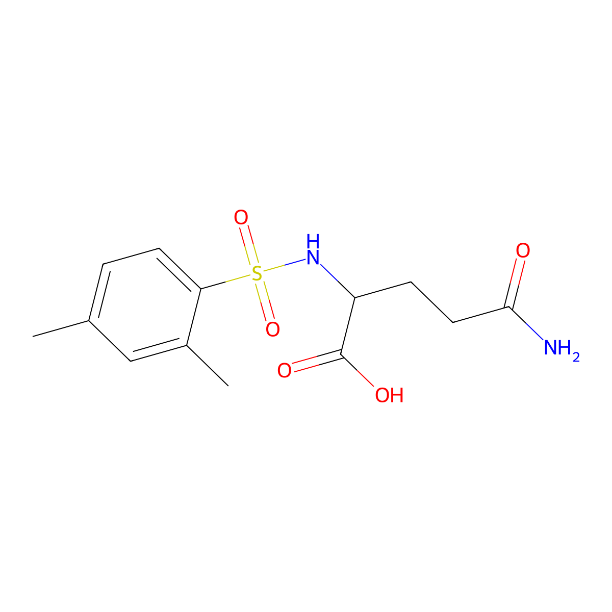 4-Carbamoyl-2-(2,4-dimethylbenzenesulfonamido)butanoic acid molecular structure, CAS 1396962-35-8