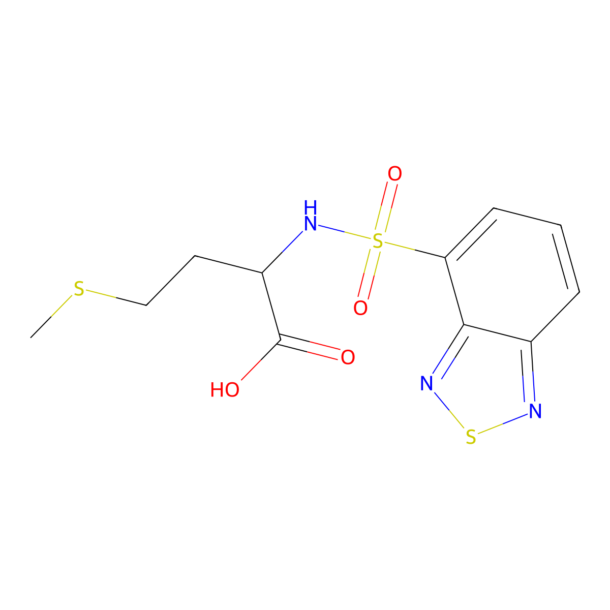 4-({[1-Carboxy-3-(methylthio)propyl]amino}sulfonyl)-2,1,3-benzothiadiazol molecular structure, CAS 1396962-41-6
