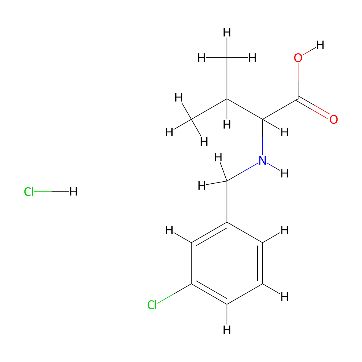 2-(((3-Chlorophenyl)methyl)amino)-3-methylbutanoic acid hydrochloride molecular structure, CAS 1396962-45-0