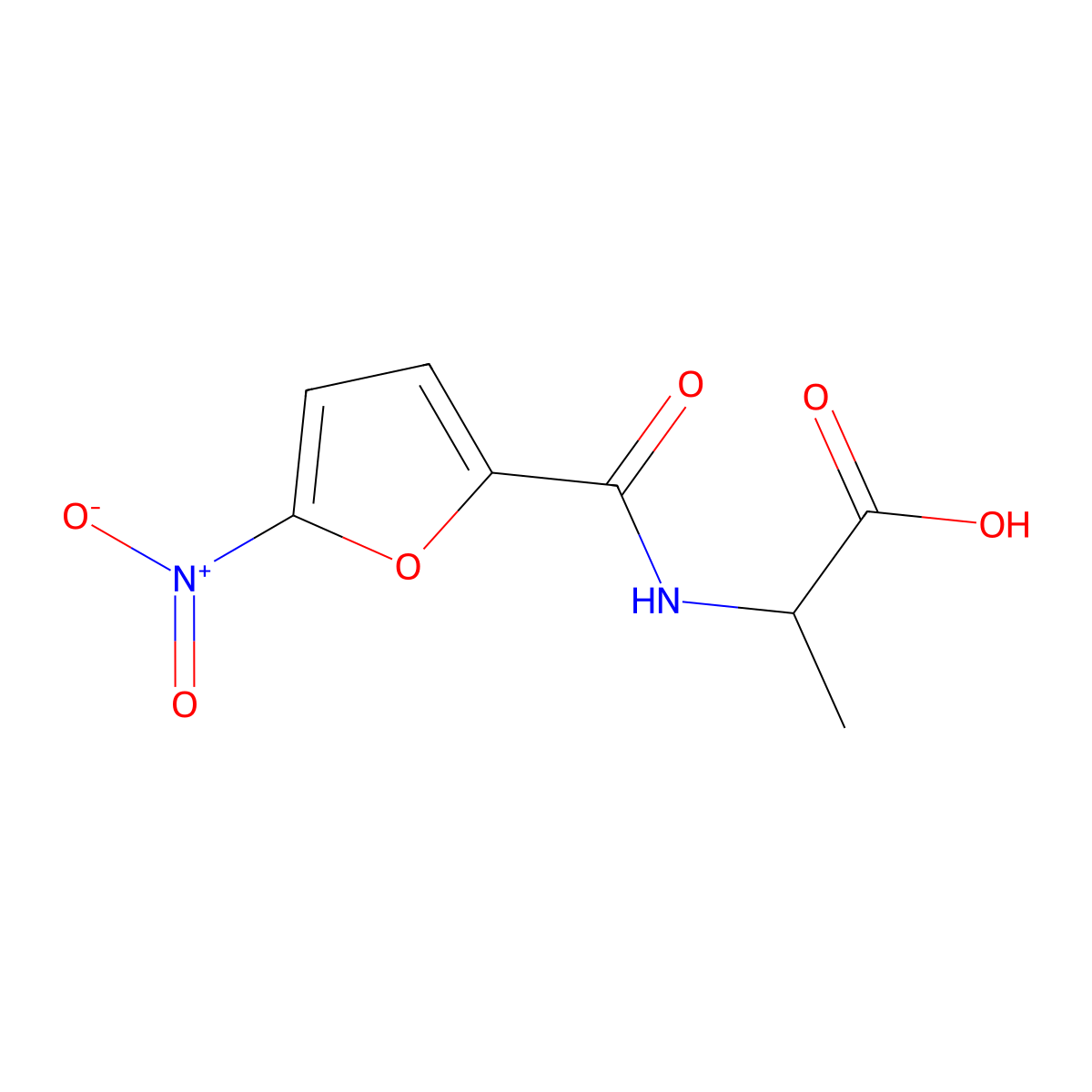 2-[(5-Nitrofuran-2-yl)formamido]propanoic acid molecular structure, CAS 1396962-55-2