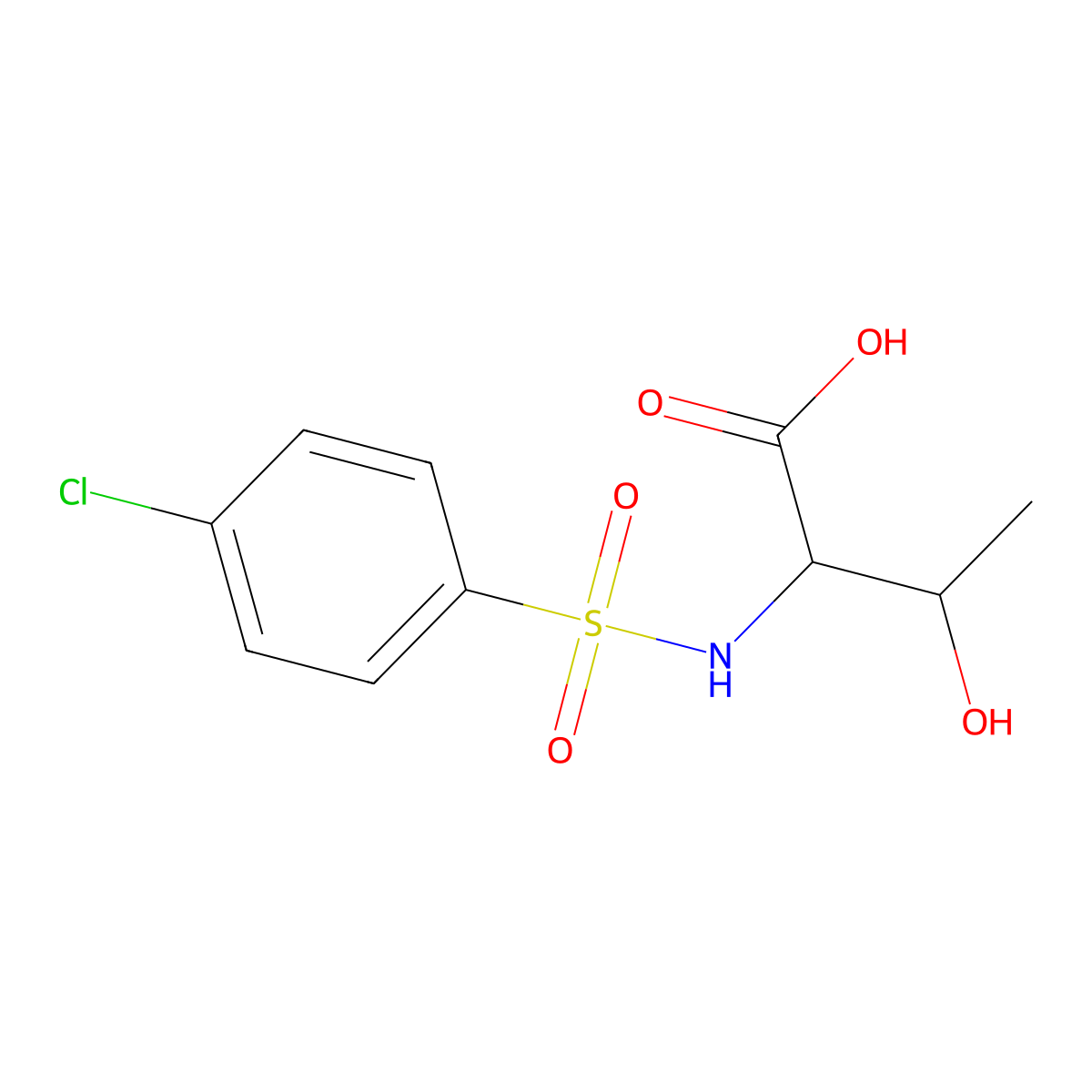 2-(4-Chlorobenzenesulfonamido)-3-hydroxybutanoic acid molecular structure, CAS 1396962-58-5