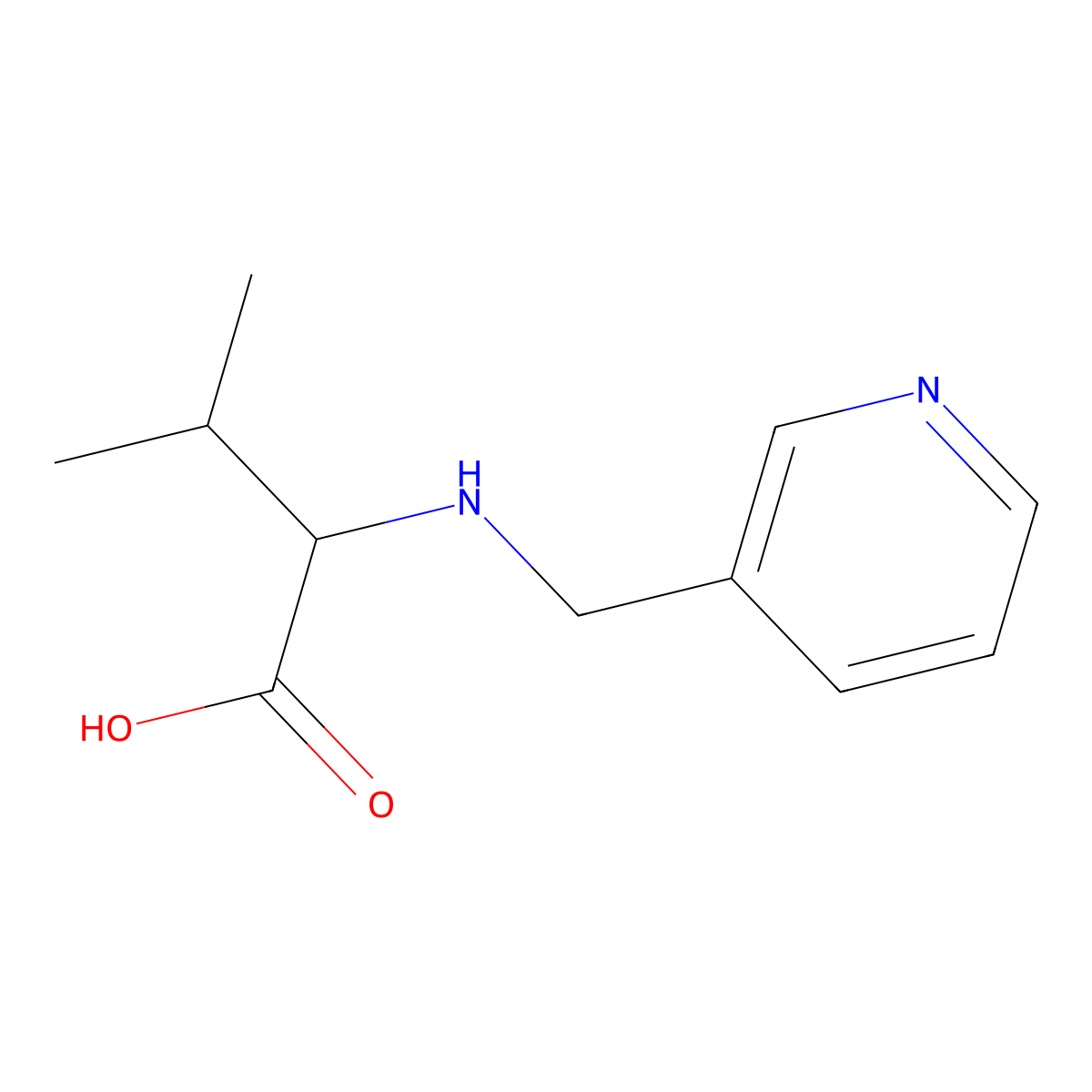 3-Methyl-2-[(pyridin-3-ylmethyl)amino]butanoic acid molecular structure, CAS 1396962-65-4