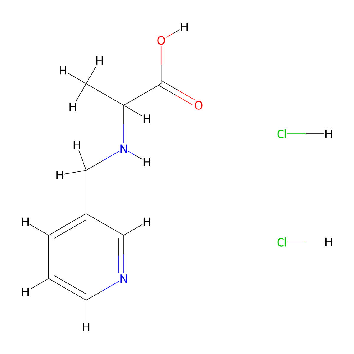 2-[(Pyridin-3-ylmethyl)amino]propanoic acid dihydrochloride molecular structure, CAS 1396962-67-6