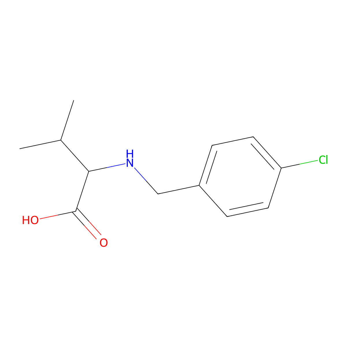 2-[(4-Chlorobenzyl)amino]-3-methylbutanoic acid molecular structure, CAS 1396963-02-2