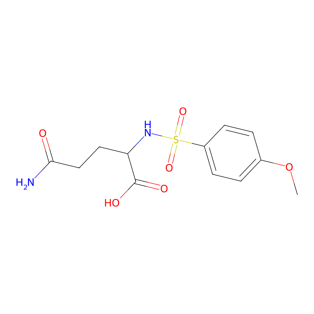 4-Carbamoyl-2-(4-methoxybenzenesulfonamido)butanoic acid molecular structure, CAS 1396963-05-5