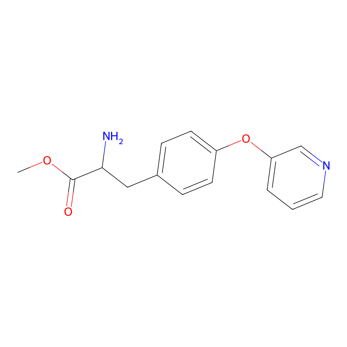 Methyl 2-amino-3-(4-(pyridin-3-yloxy)phenyl)propanoate molecular structure, CAS 1396963-07-7