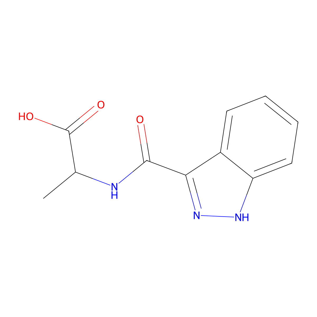 2-(2H-indazol-3-ylformamido)propanoic acid molecular structure, CAS 1396964-22-9