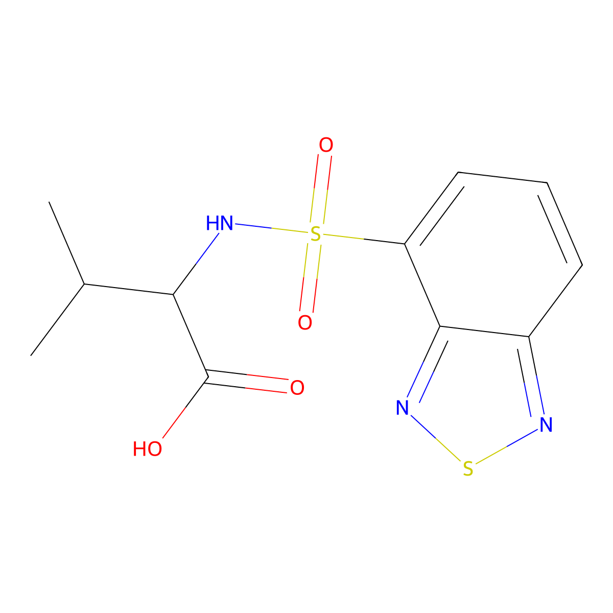 2-[(2,1,3-Benzothiadiazol-4-ylsulfonyl)amino]-3-methylbutanoic acid molecular structure, CAS 1396964-23-0
