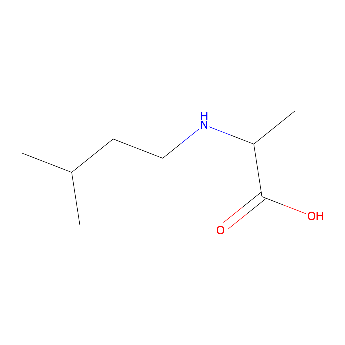 2-[(3-Methylbutyl)amino]propanoic acid molecular structure, CAS 1396964-31-0