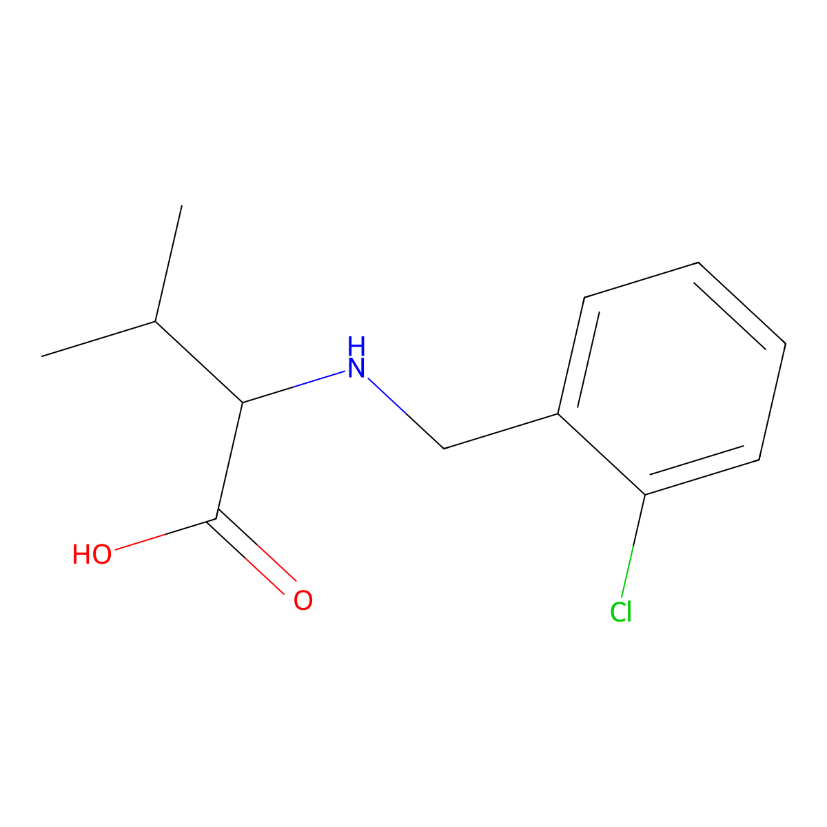2-[(2-Chlorobenzyl)amino]-3-methylbutanoic acid molecular structure, CAS 1396964-33-2