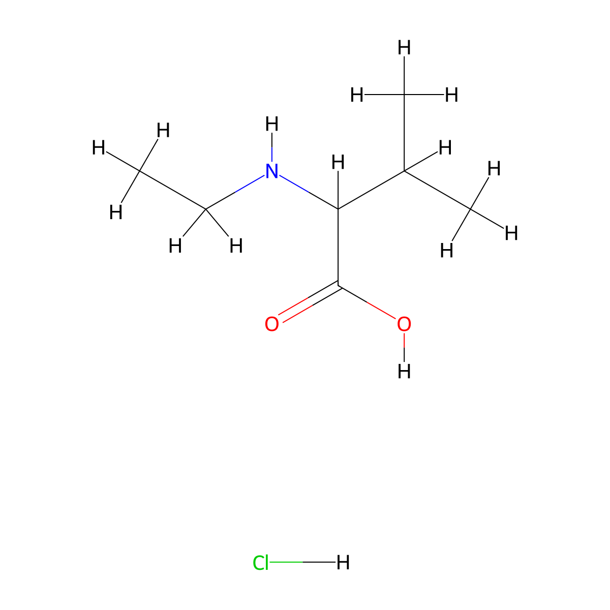 2-(Ethylamino)-3-methylbutanoic acid hydrochloride molecular structure, CAS 1396964-36-5