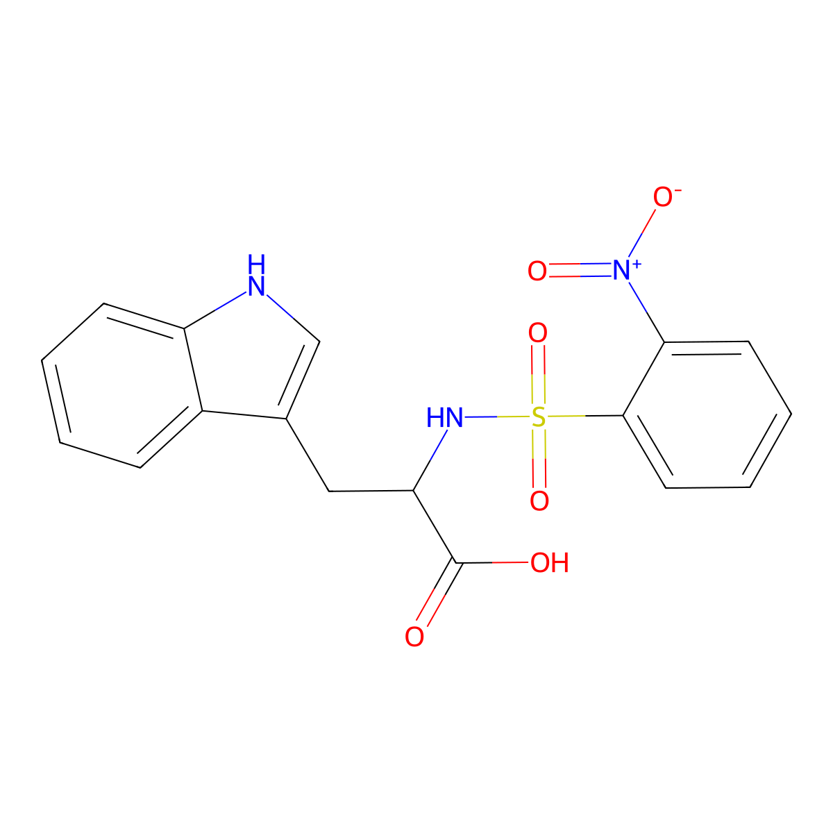 3-(1H-indol-3-yl)-2-[(2-nitrophenyl)sulfonylamino]propanoic acid molecular structure, CAS 1396964-50-3