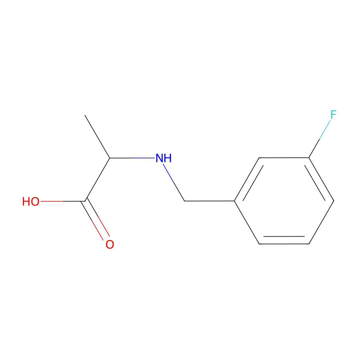 2-{[(3-Fluorophenyl)methyl]amino}propanoic acid molecular structure, CAS 1396964-64-9
