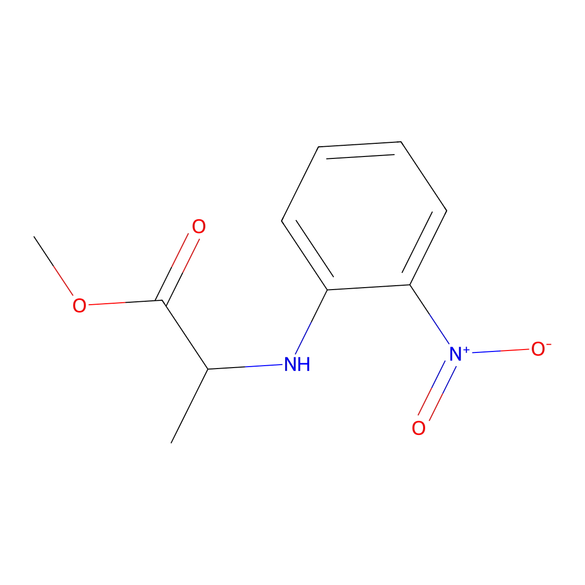Methyl 2-[(2-nitrophenyl)amino]propanoate molecular structure, CAS 1396964-74-1