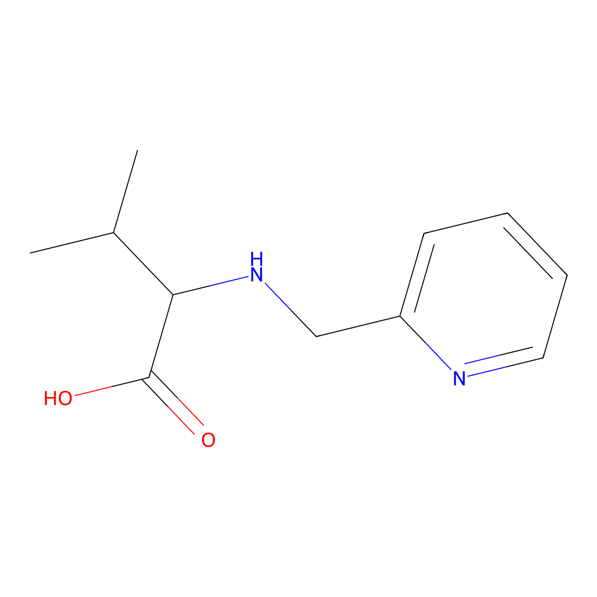 3-Methyl-2-[(pyridin-2-ylmethyl)amino]butanoic acid molecular structure, CAS 1396964-78-5
