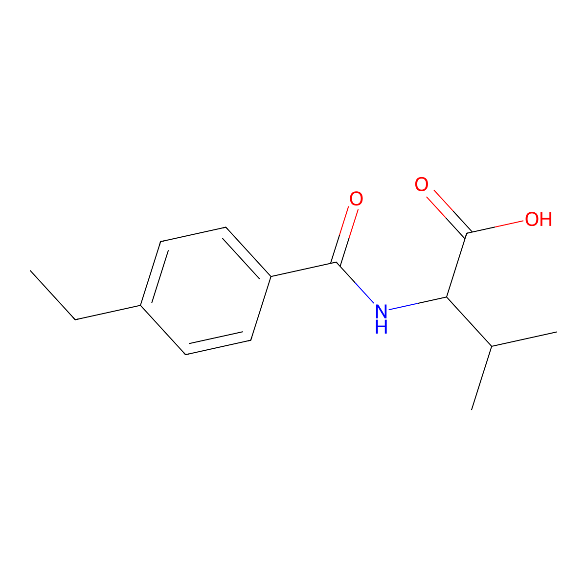 2-[(4-Ethylbenzoyl)amino]-3-methylbutanoic acid molecular structure, CAS 1396964-80-9