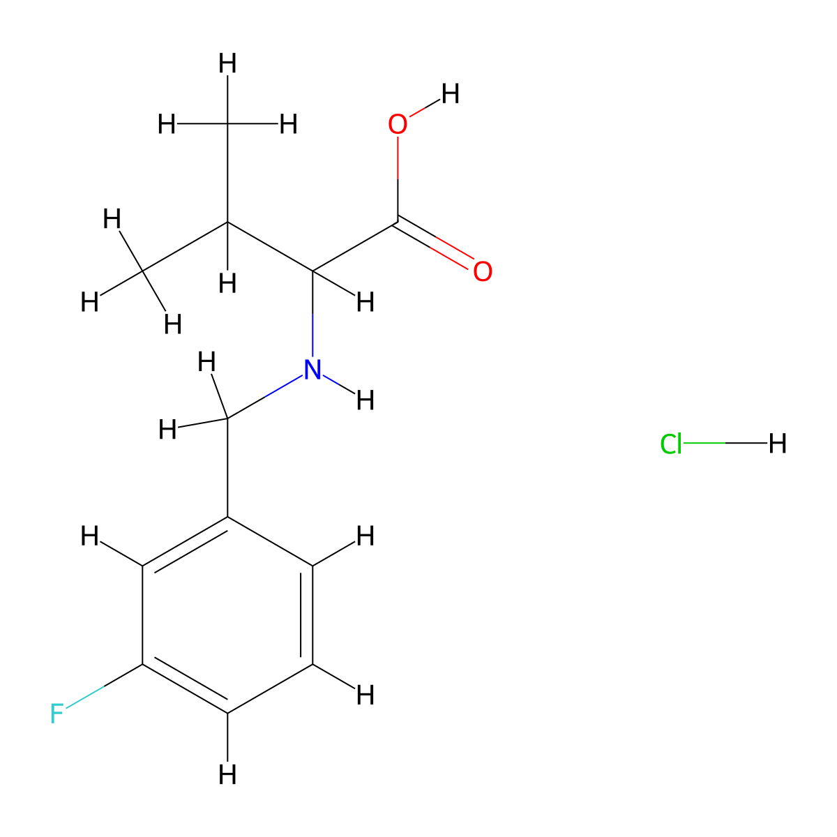 2-{[(3-Fluorophenyl)methyl]amino}-3-methylbutanoic acid hydrochloride molecular structure, CAS 1396964-92-3