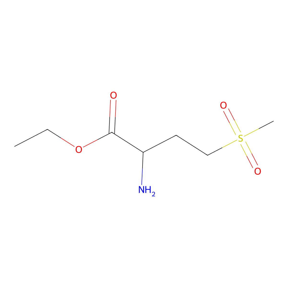 Ethyl 2-amino-4-methanesulfonylbutanoate molecular structure, CAS 1396964-97-8