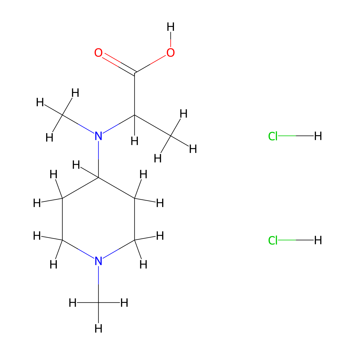 2-[Methyl-(1-methyl-piperidin-4-YL)-amino]-propionic acid dihydrochloride molecular structure, CAS 1396965-09-5