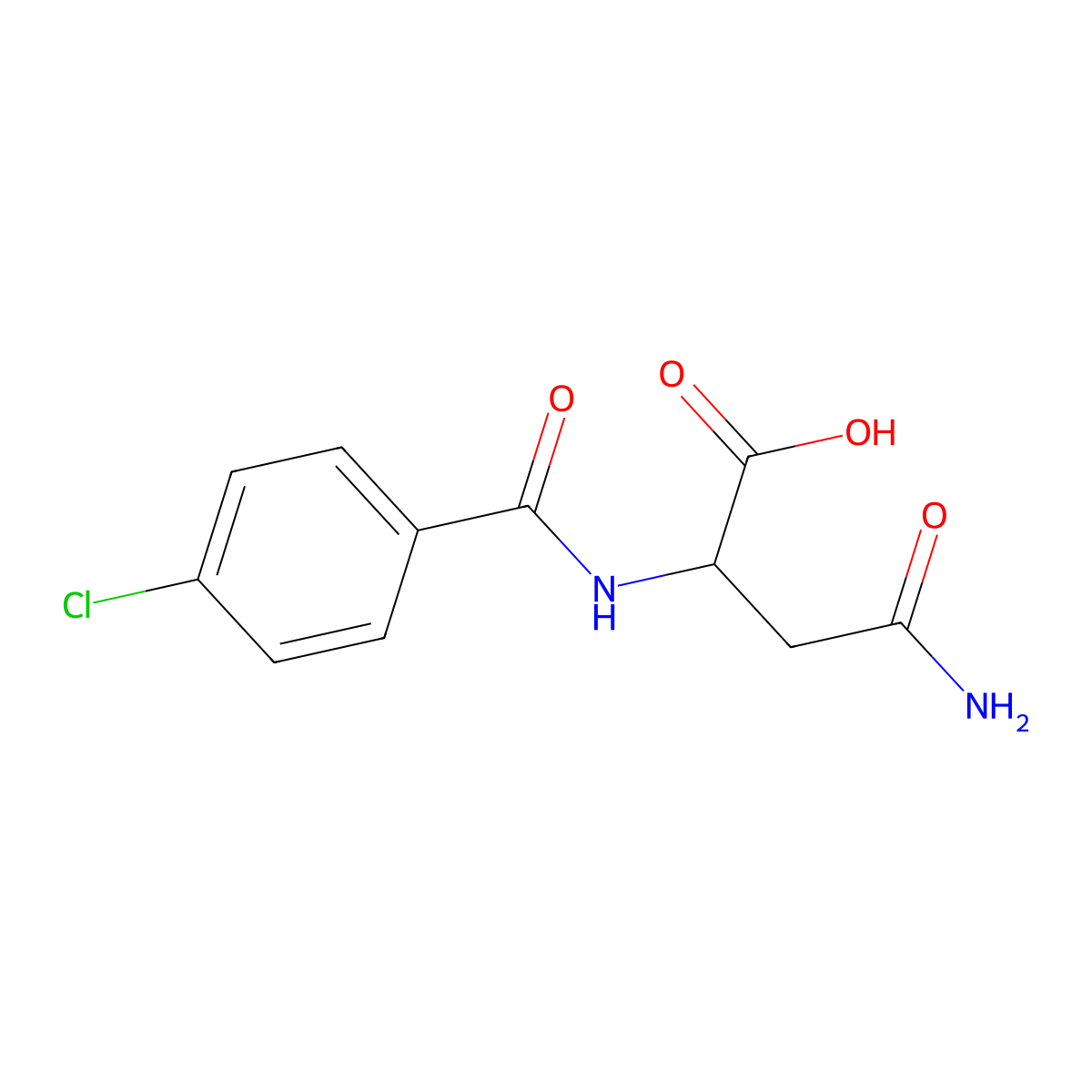 3-Carbamoyl-2-[(4-chlorophenyl)formamido]propanoic acid molecular structure, CAS 1396965-11-9