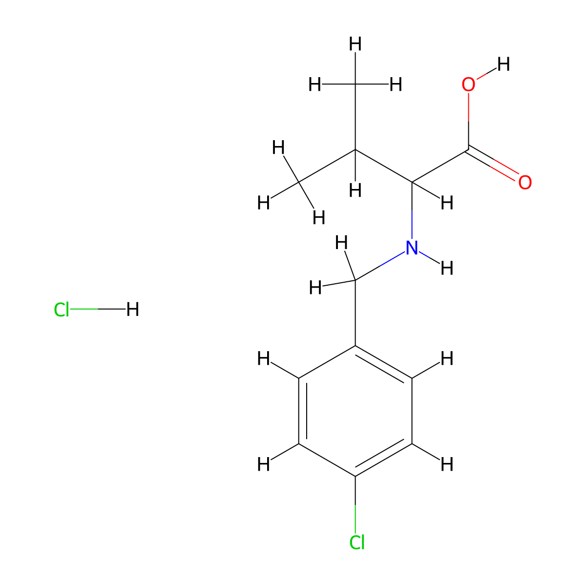 2-{[(4-Chlorophenyl)methyl]amino}-3-methylbutanoic acid hydrochloride molecular structure, CAS 1396965-14-2