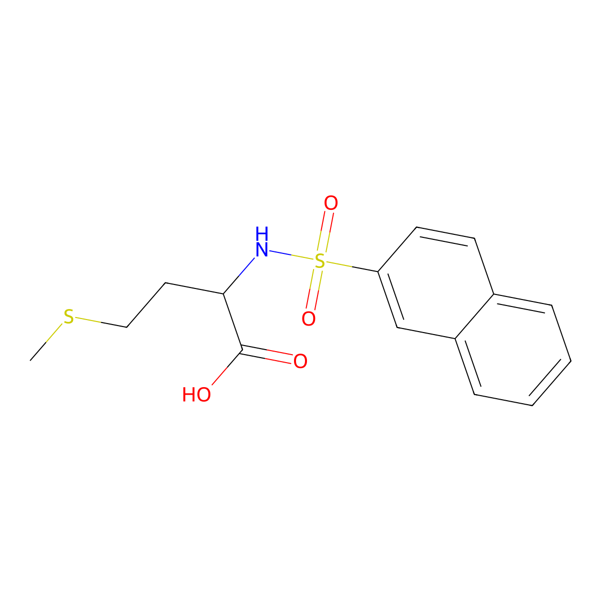 4-(Methylsulfanyl)-2-(naphthalene-2-sulfonamido)butanoic acid molecular structure, CAS 1396965-15-3
