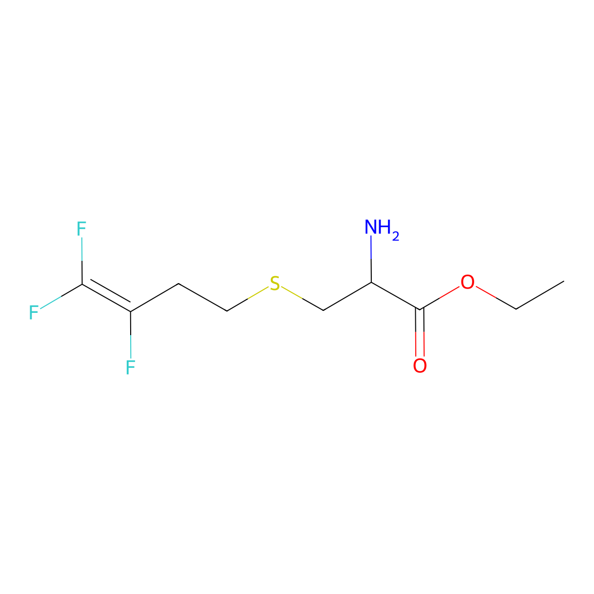 Ethyl 2-amino-3-[(3,4,4-trifluoro-3-butenyl)sulfanyl]propanoate molecular structure, CAS 1396965-16-4