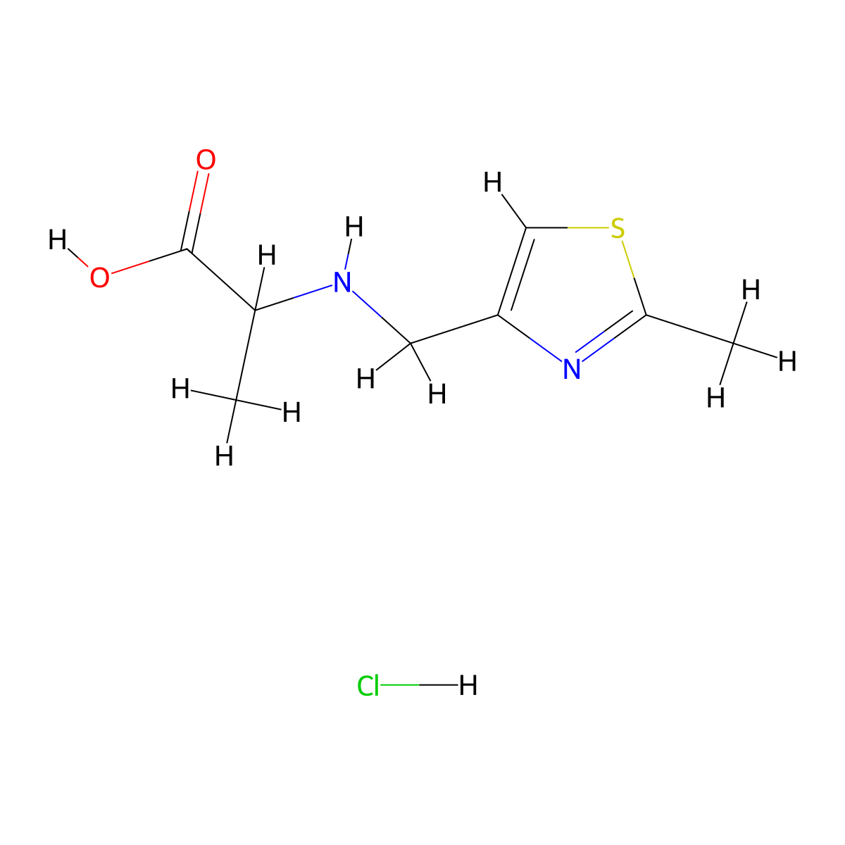 2-{[(2-Methyl-1,3-thiazol-4-yl)methyl]amino}propanoic acid hydrochloride molecular structure, CAS 1396965-18-6