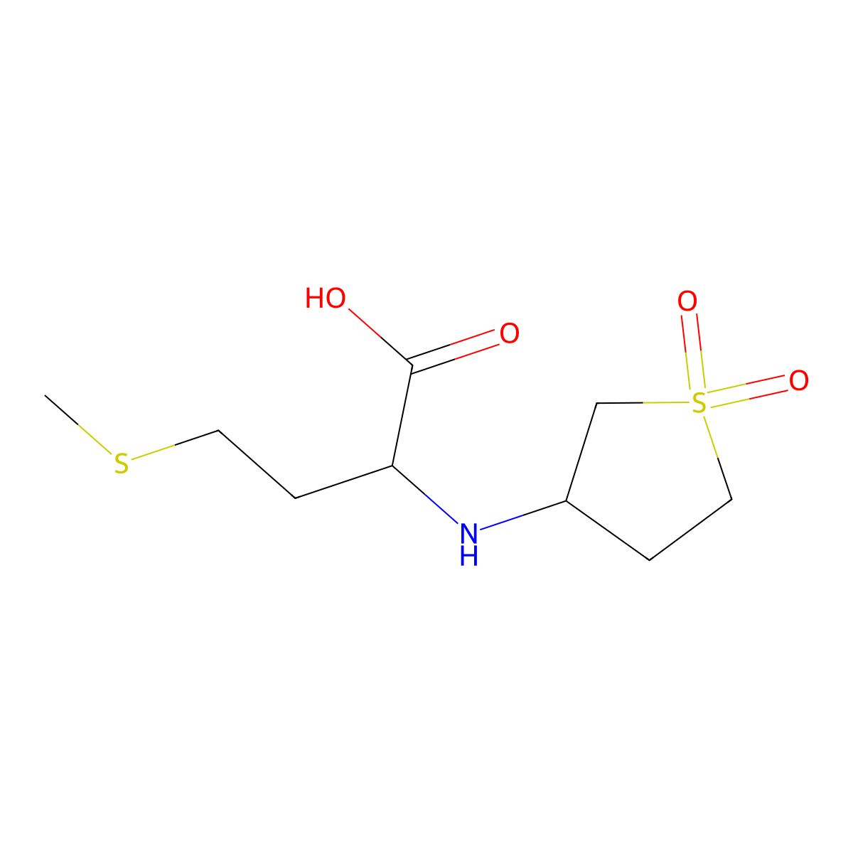 2-[(1,1-Dioxothiolan-3-yl)amino]-4-methylsulfanylbutanoic acid molecular structure, CAS 1396965-21-1
