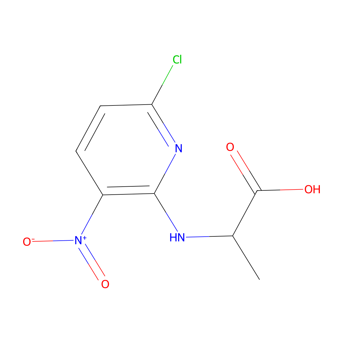 2-[(6-Chloro-3-nitro-2-pyridinyl)amino]propanoic acid molecular structure, CAS 1396965-24-4