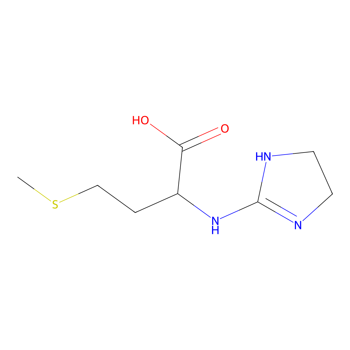 2-(4,5-Dihydro-1H-imidazol-2-ylamino)-4-methylsulfanyl-butyric acid molecular structure, CAS 1396965-26-6