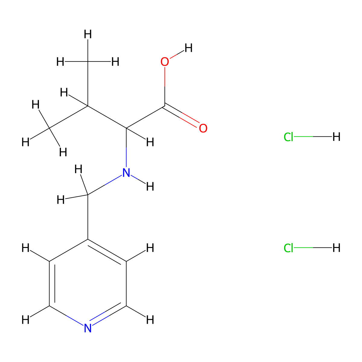 3-Methyl-2-[(pyridin-4-ylmethyl)amino]butanoic acid dihydrochloride molecular structure, CAS 1396965-31-3