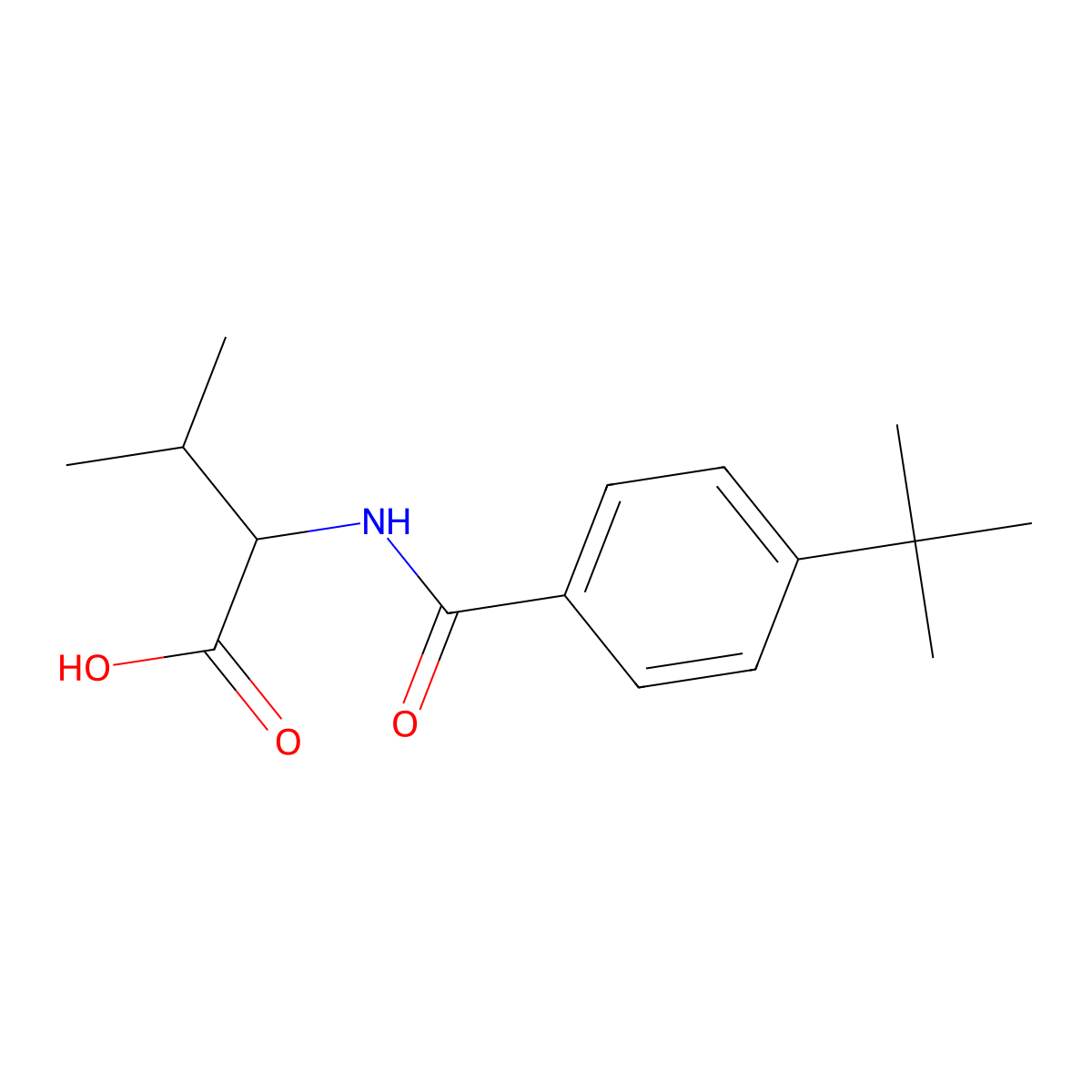 2-[(4-Tert-butylphenyl)formamido]-3-methylbutanoic acid molecular structure, CAS 1396965-62-0