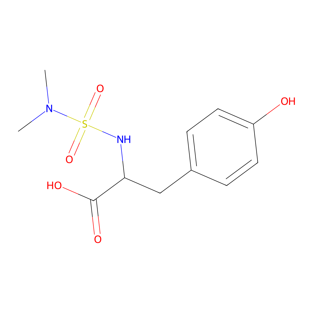 2-[(Dimethylsulfamoyl)amino]-3-(4-hydroxyphenyl)propanoic acid molecular structure, CAS 1396965-69-7