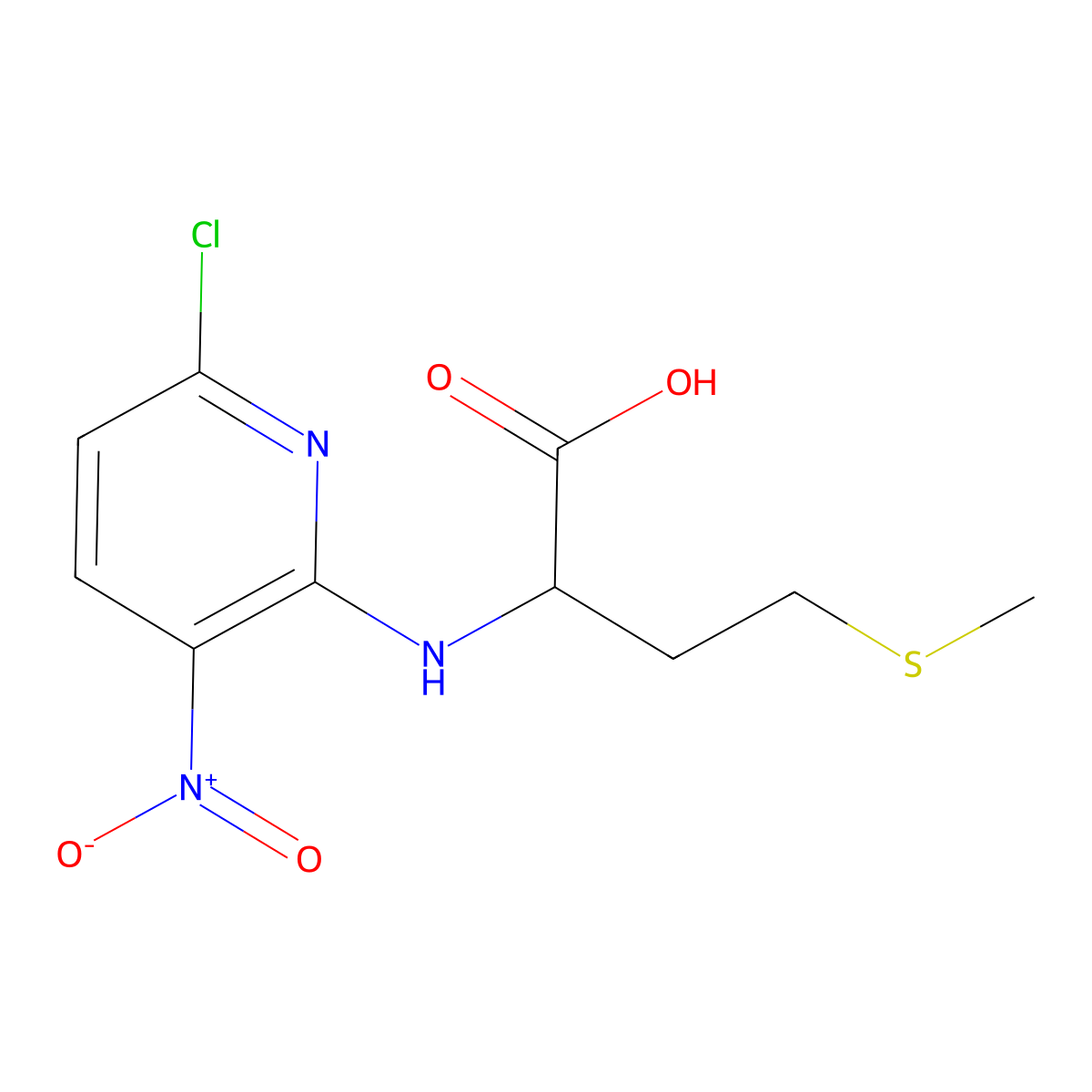 2-[(6-Chloro-3-nitro-2-pyridinyl)amino]-4-(methylsulfanyl)butanoic acid molecular structure, CAS 1396965-88-0