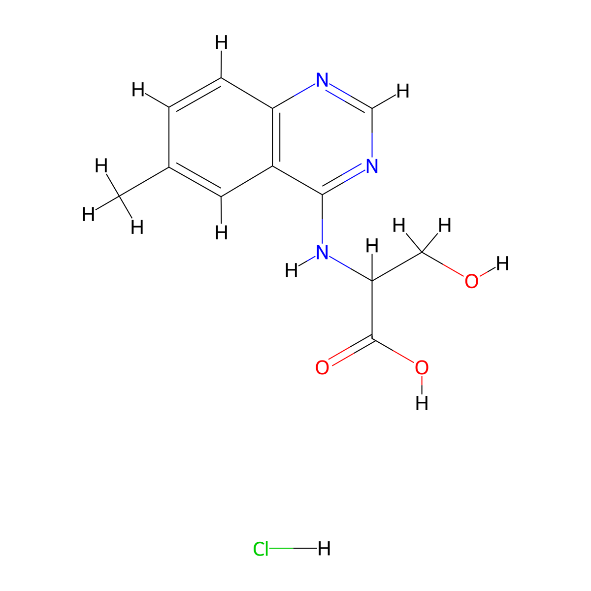 3-Hydroxy-2-(6-methyl-quinazolin-4-ylamino)-propionic acid hydrochloride molecular structure, CAS 1396965-92-6