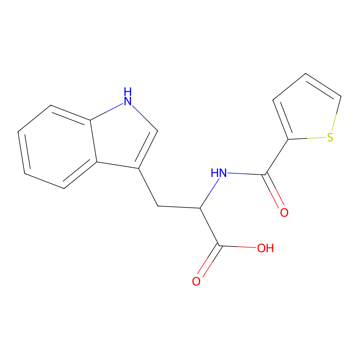 3-(1H-indol-3-yl)-2-[(thiophen-2-yl)formamido]propanoic acid molecular structure, CAS 1396966-01-0
