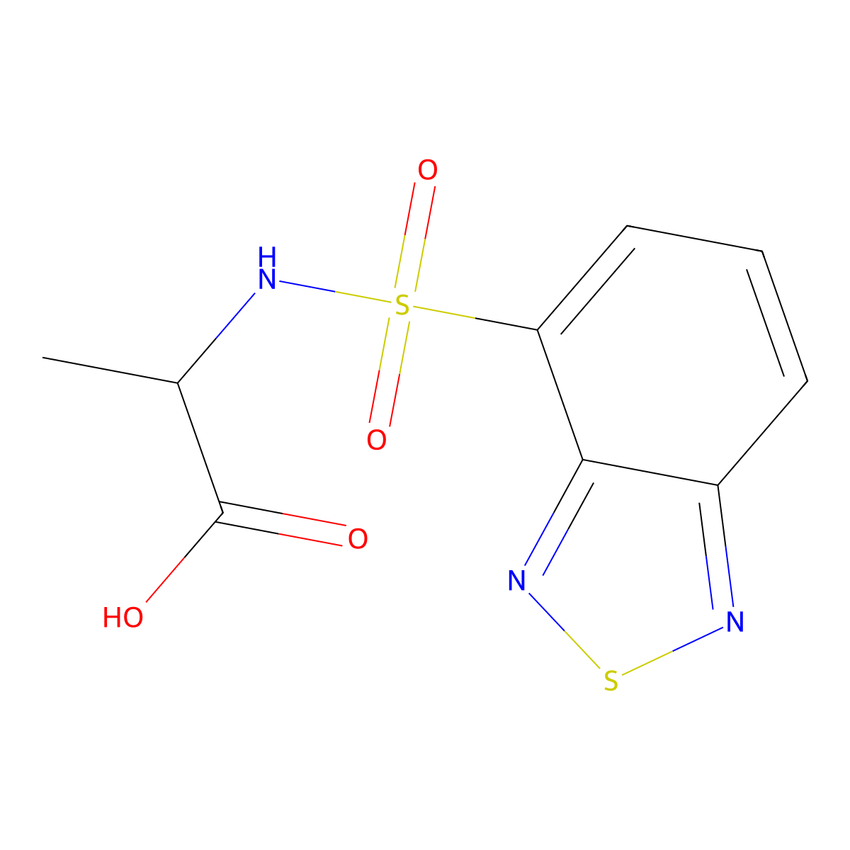 2-(Benzo[1,2,5]thiadiazole-4-sulfonylamino)-propionic acid molecular structure, CAS 1396966-20-3