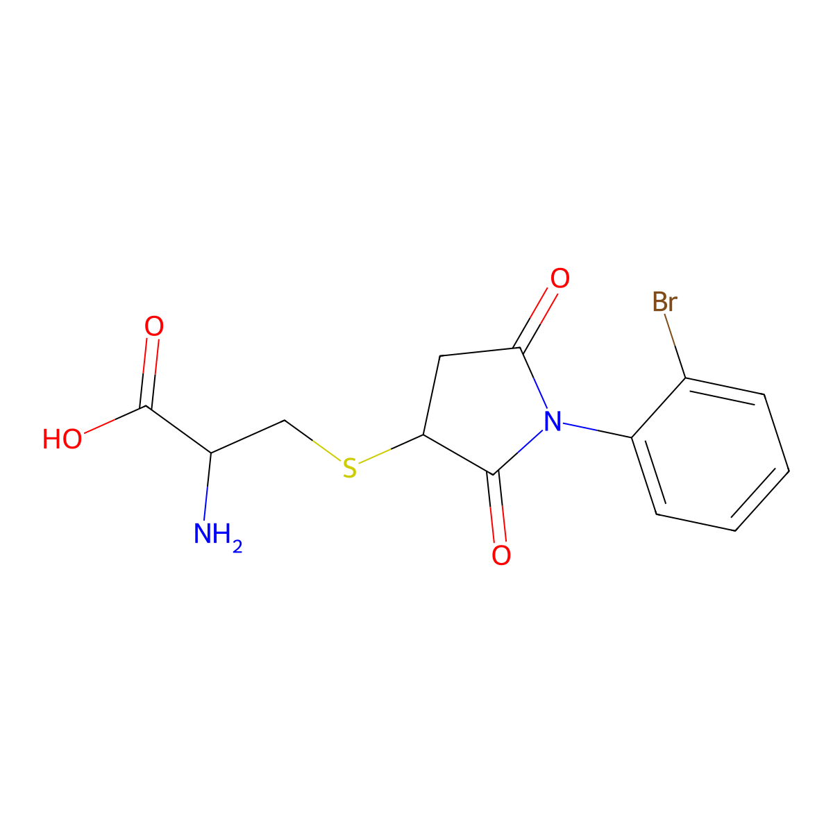 Cysteine, S-[1-(2-bromophenyl)-2,5-dioxo-3-pyrrolidinyl]- molecular structure, CAS 1396966-29-2