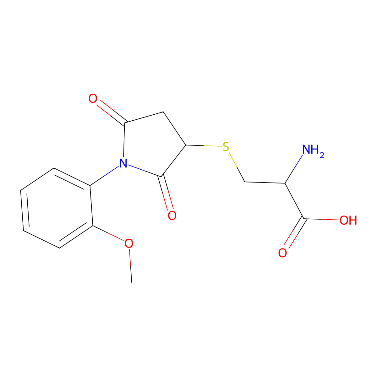 Cysteine, S-[1-(2-methoxyphenyl)-2,5-dioxo-3-pyrrolidinyl]- molecular structure, CAS 1396966-38-3